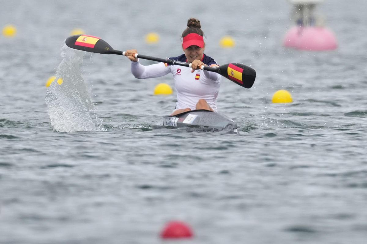 Begoña Lazkano, en las semifinales de K1 500 en los Juegos de París. Begoña Lazkano, en las semifinales de K1 500 en los Juegos de París.