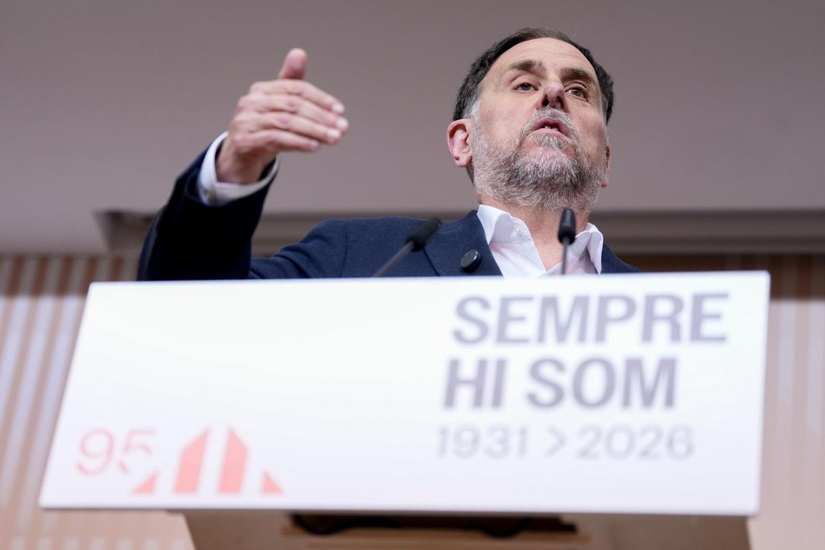 El presidente de ERC, Oriol Junqueras, el miércoles explicando el acuerdo con Illa.