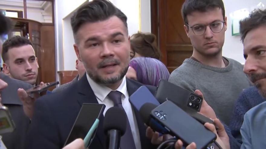 Rufián aboga por una "gran coalición electoral" de fuerzas soberanistas y nacionalistas