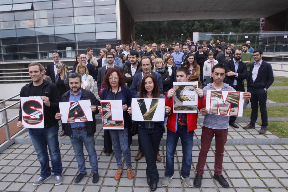 Manifestació d'empreses i treballadors del Parc Científic de la UdG