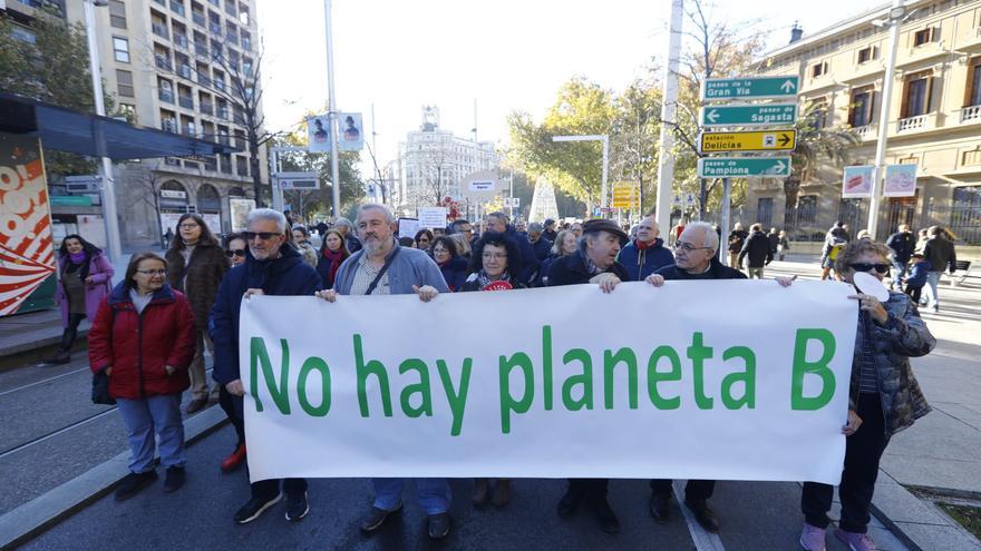 &#039;No hay planeta B&#039; o &#039;ganadería industrial no&#039;, entre las pancartas de la protesta por el cambio climático