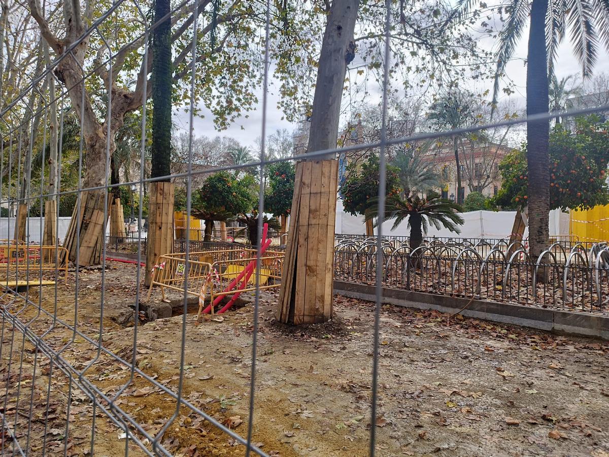 Obras de mejora de la Plaza Nueva de Sevilla