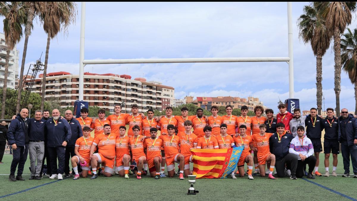 La selección valenciana M18 de rugby se proclama campeona de España.
