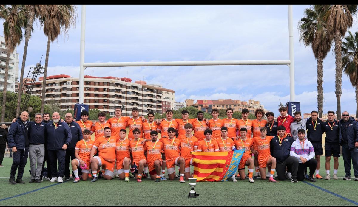 La selección valenciana M18 de rugby se proclama campeona de España.