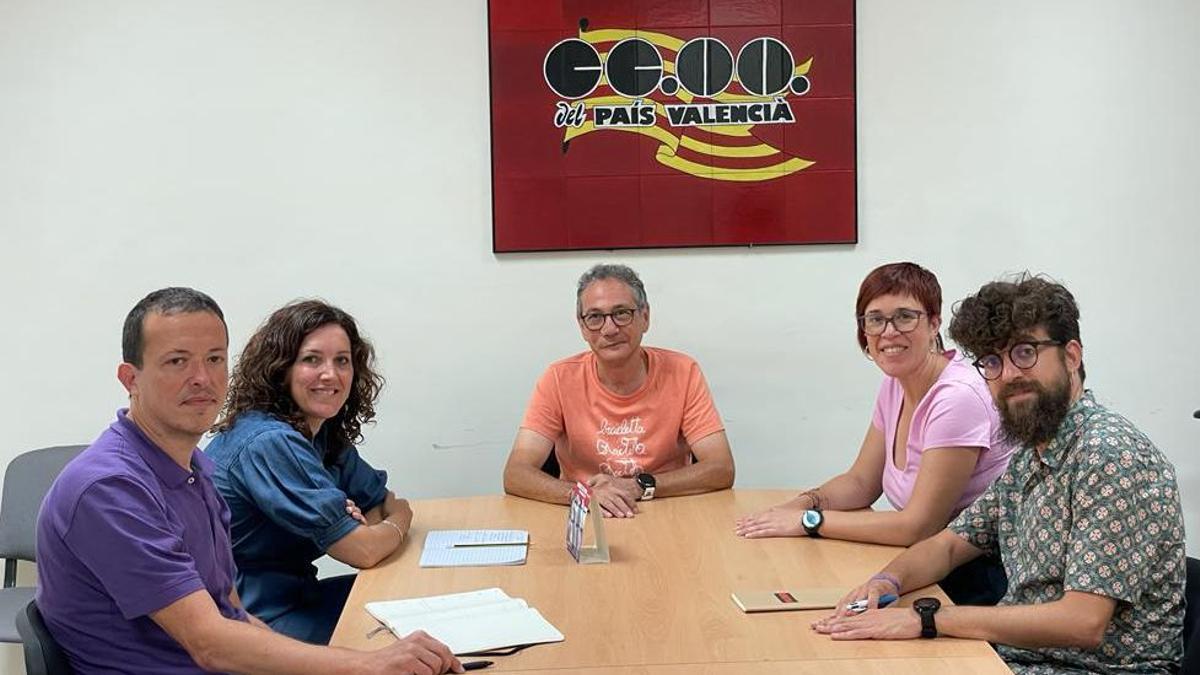 La candidatura de Compromís se reunió con el líder de CCOO en Castellón, Albert Fernàndez.