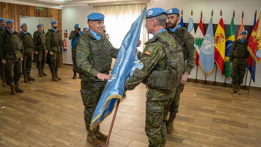 Toma de mando del general Fernando Ruiz Gómez, jefe de la BRI X, de la misión de la ONU en Líbano.