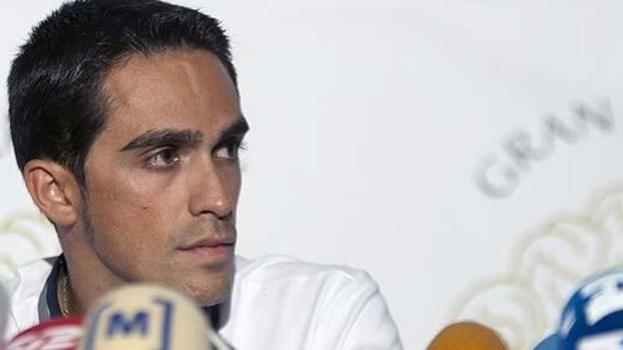 Alberto Contador, durante su comparecencia de prensa
