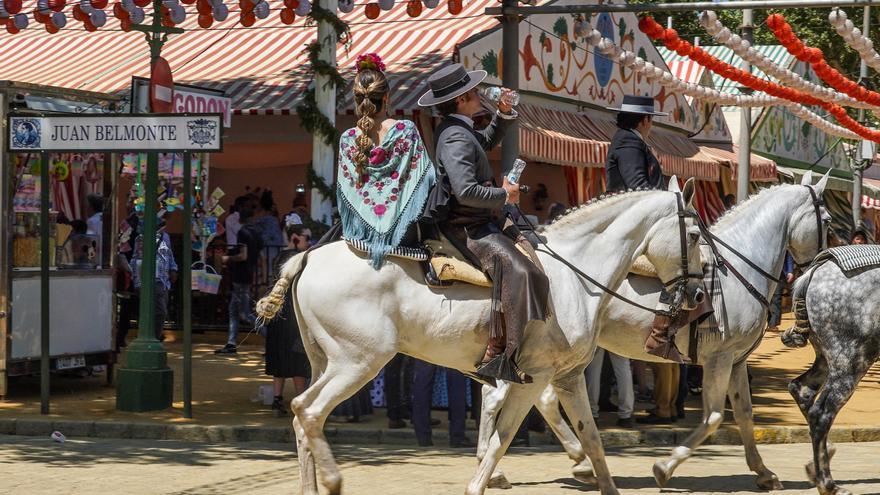 Caballos en la Feria de Sevilla.