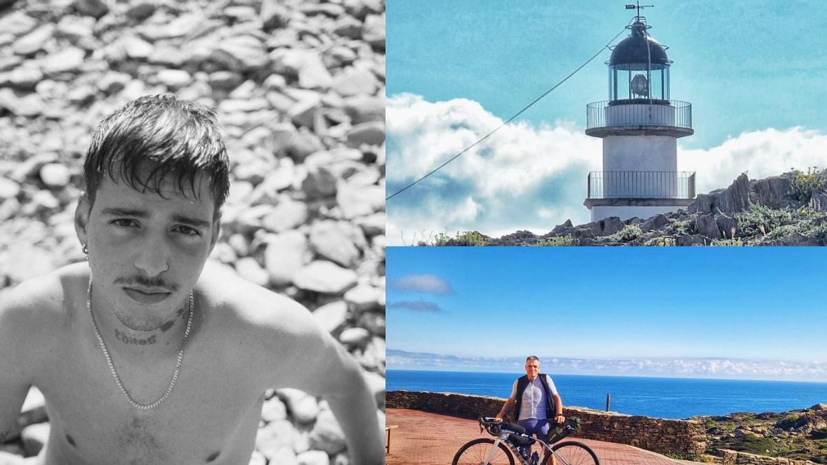 Un retrato de Pablo en Cadaqués (a la izquierda) y su padre en Cap de Creus antes de comenzar la ruta.