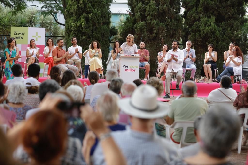 Yolanda Díaz en el acto central de Sumar Més en Mallorca