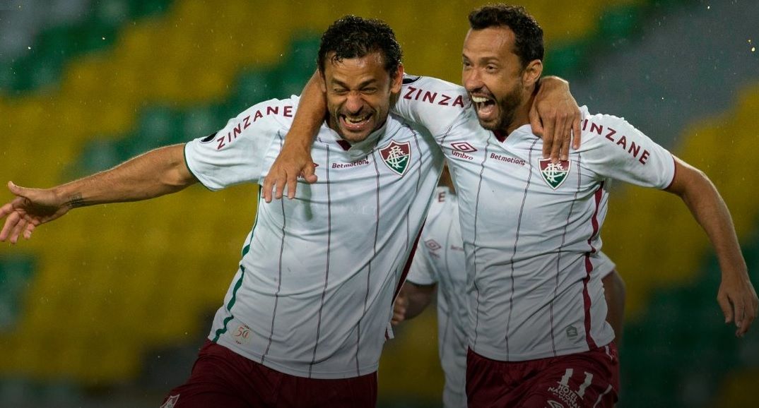 Fred celebra un gol con el Fluminense.