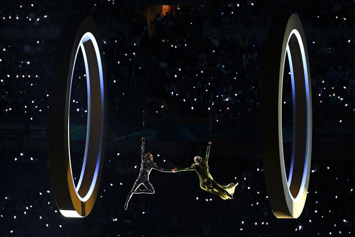 Un momento de la ceremonia de este viernes en Milán-Cortina.