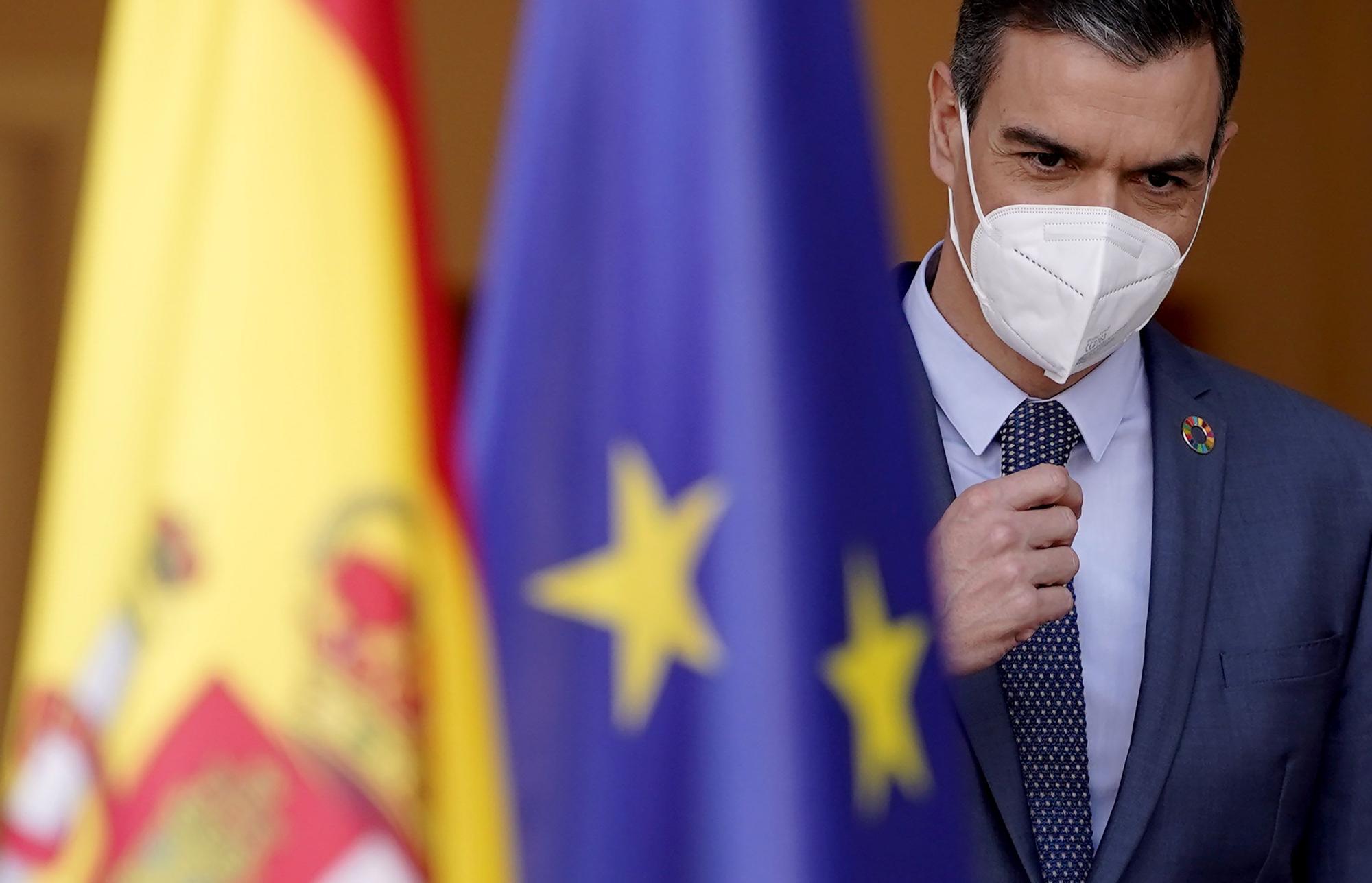 Comparecencia de Pedro Sánchez en Moncloa. FOTO: JOSÉ LUIS ROCA