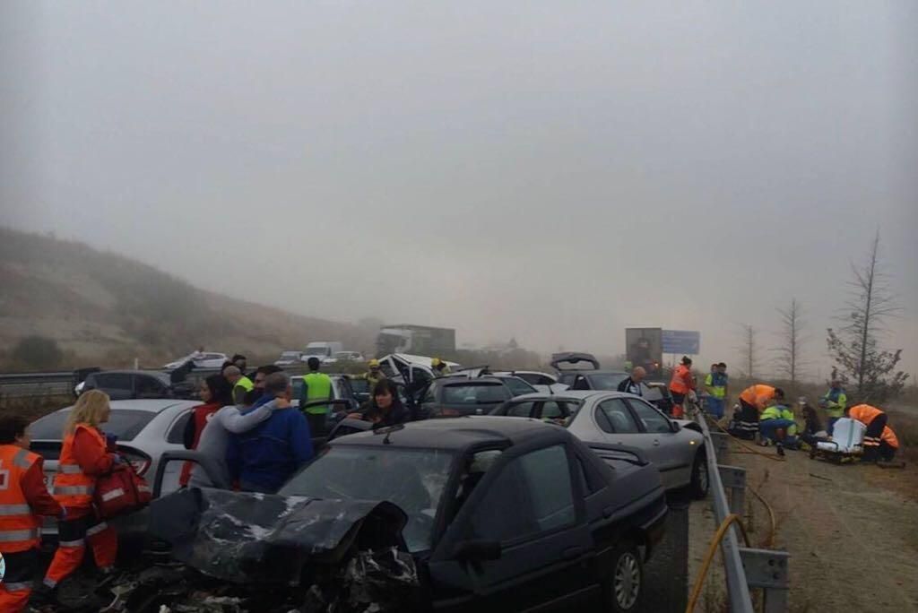 Accidente múltiple en Galisteo