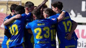 El Sant Andreu, celebrando un gol