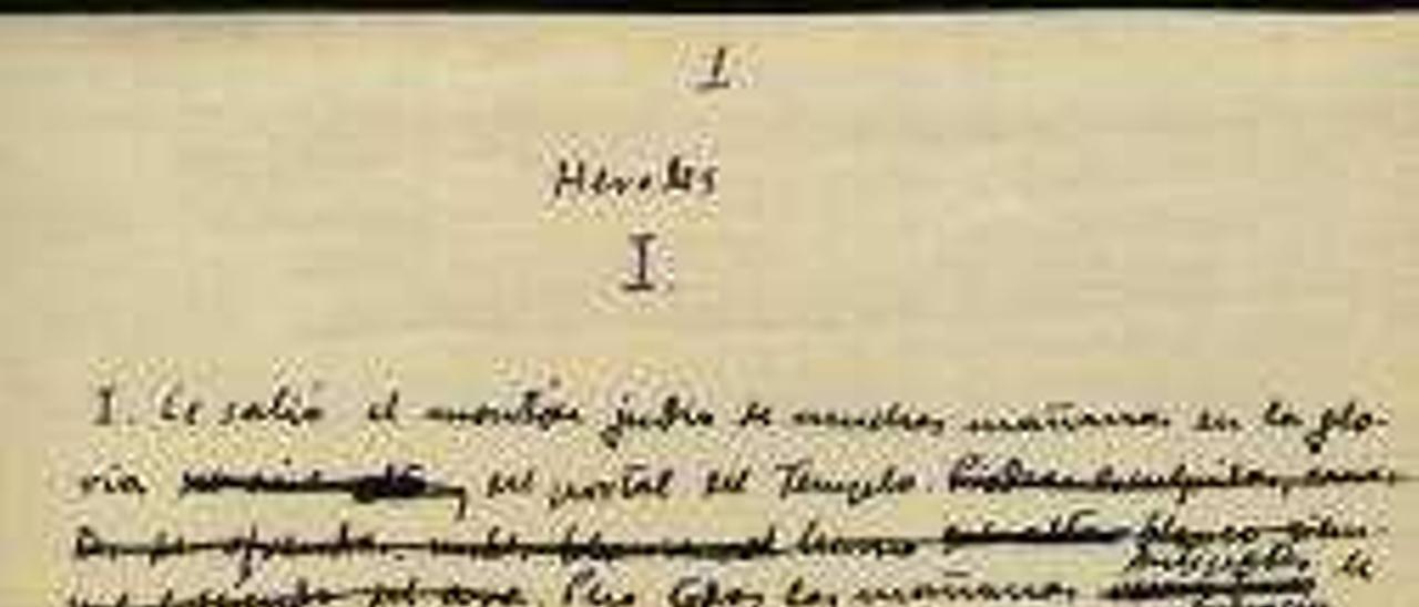 Manuscritos de Gabriel Miró. A partir de un conjunto de documentos, como textos, esquemas y notas, Laura Palomo ha reconstruido la obra Figuras de Bethlem.