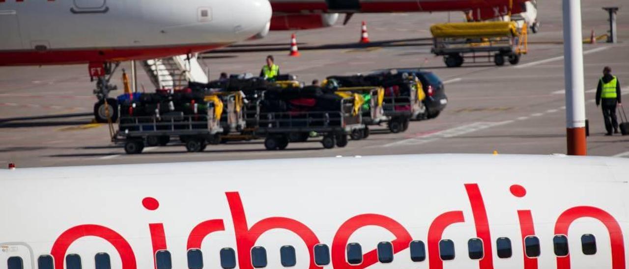 Aviones de Air Berlin en el aeropuerto de la capital germana.