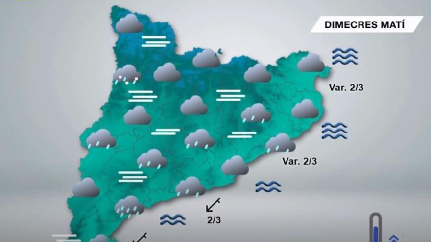 Pluja generalitzada a Catalunya i neu a cotes de 1.000 metres per dimecres