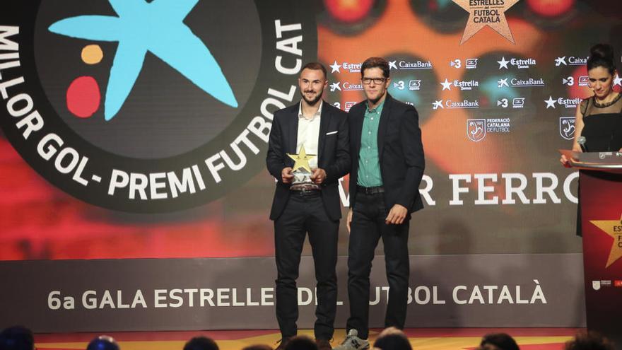 Xavi Ferrón recull el premi al &quot;Millor Gol&quot; del futbol català