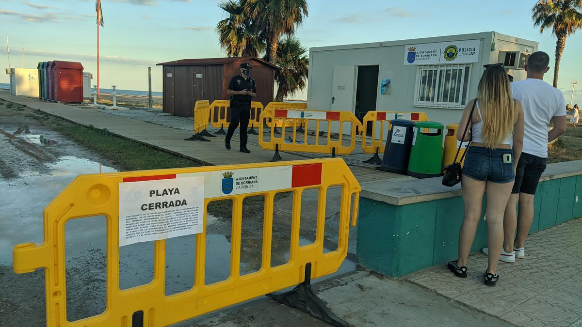 Imagen de Burriana este miércoles con ocasión del cierre de las playas por Sant Joan.