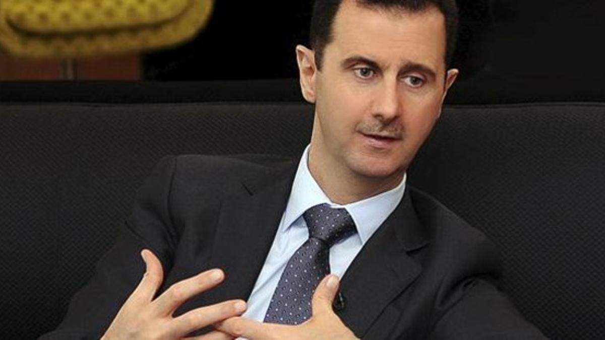 Bashar el Asad, durante la entrevista en Damasco.