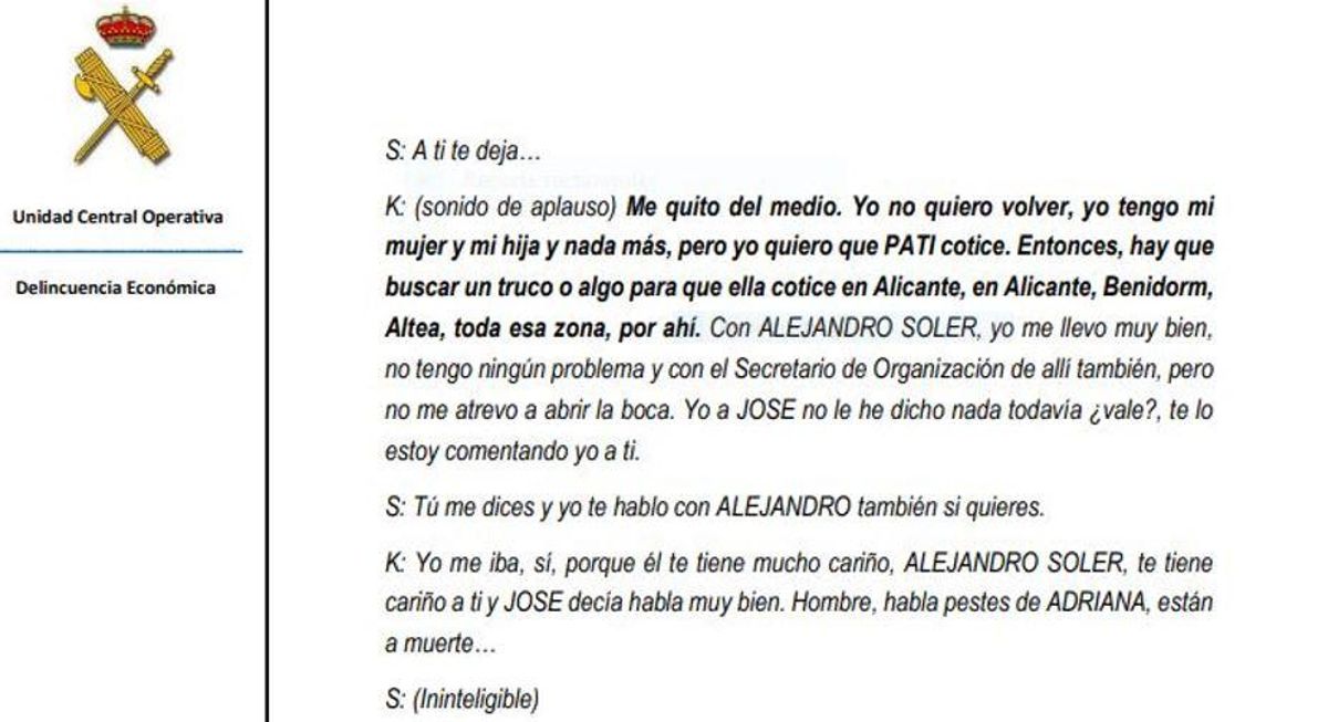 Transcripción de la conversación entre Santos Cerdán y Koldo García en el informe de la UCO.