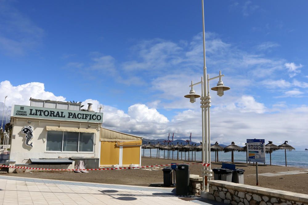 Playas cerradas en Málaga en el inicio de la primavera