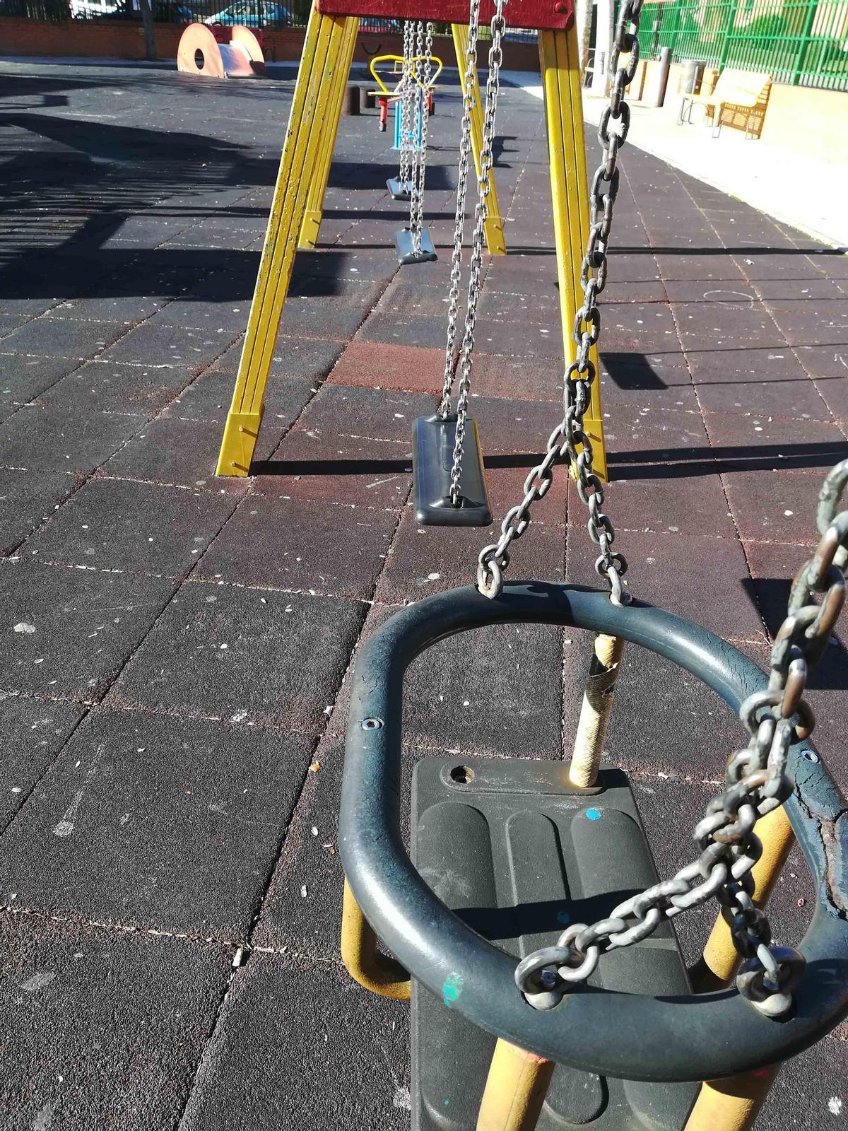 Suelo de caucho del parque de Las Malvinas.