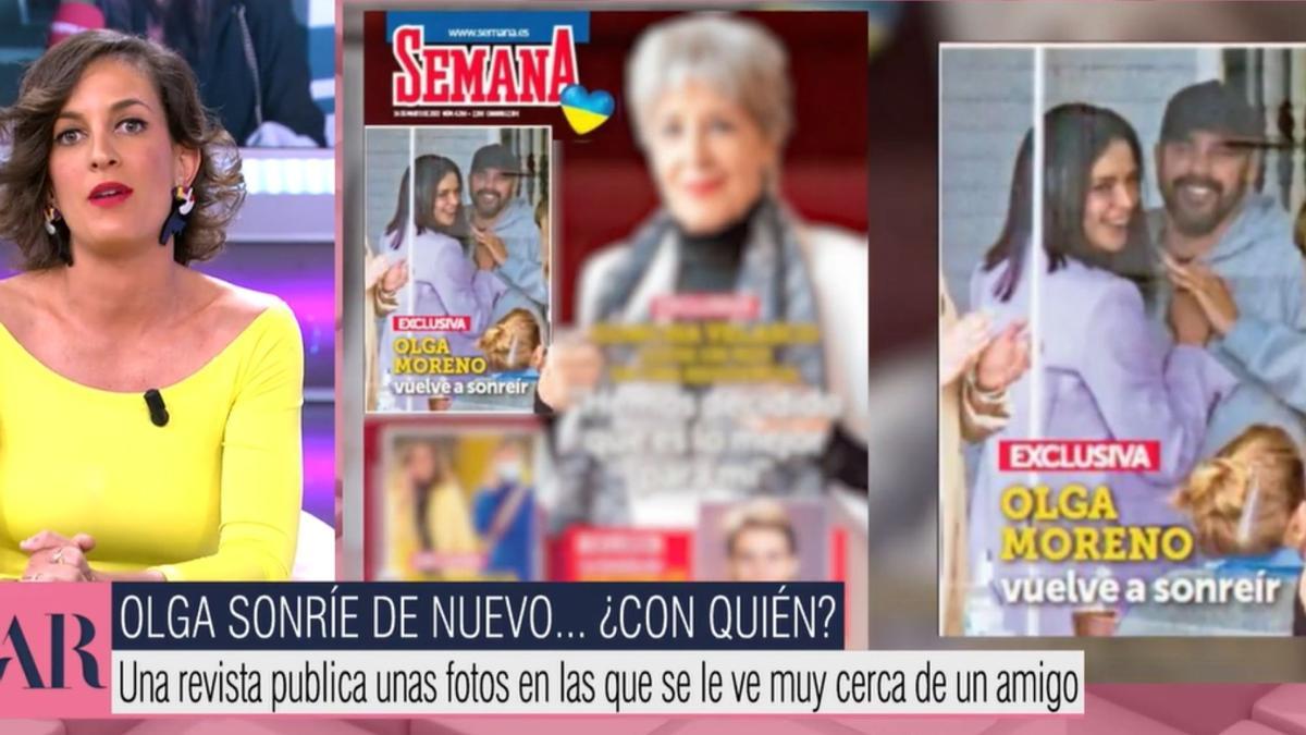 Olga Moreno vuelve a sonreír acompañada de un desconocido hombre