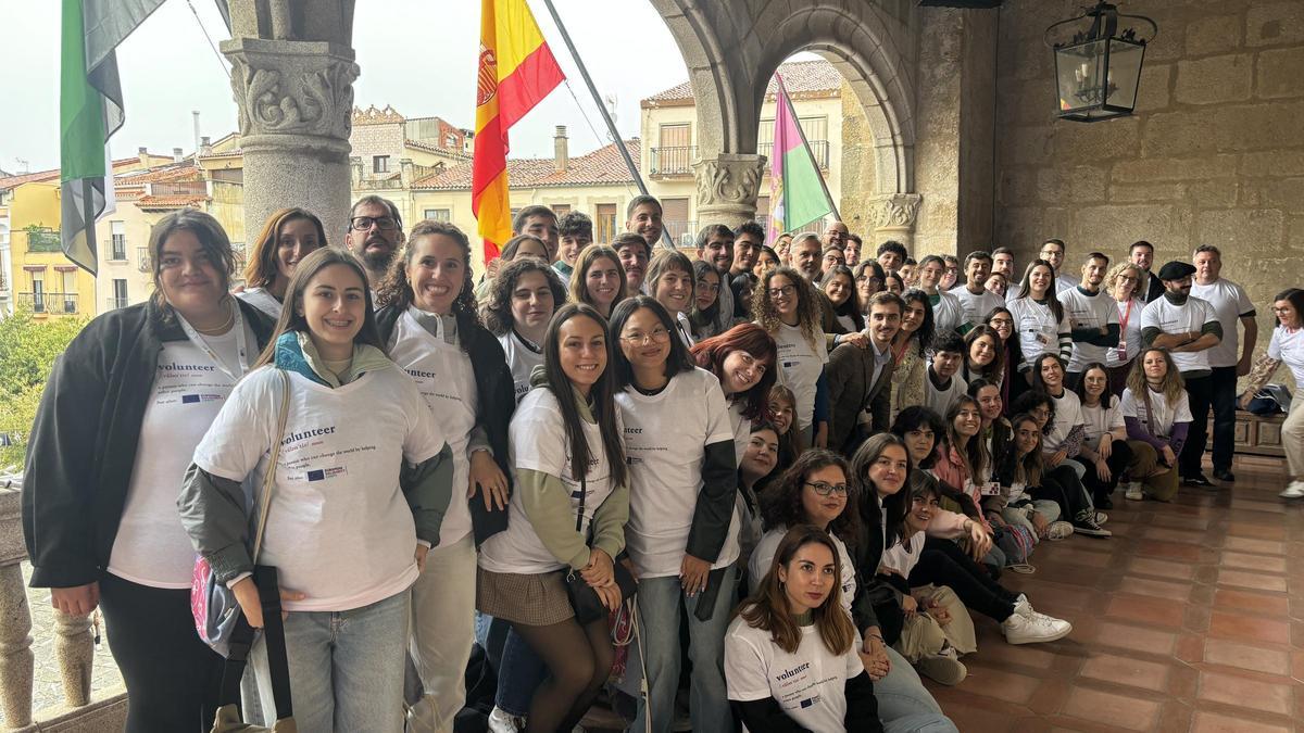 Jóvenes de voluntariado europeo, en Plasencia.