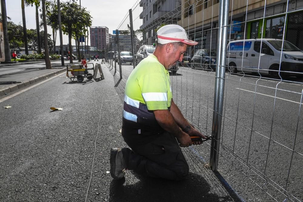 Obras de la MetroGuagua en la calle Venegas