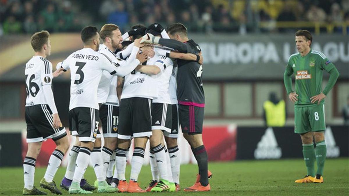 Cómoda goleada del Valencia contra el Rapid en Viena