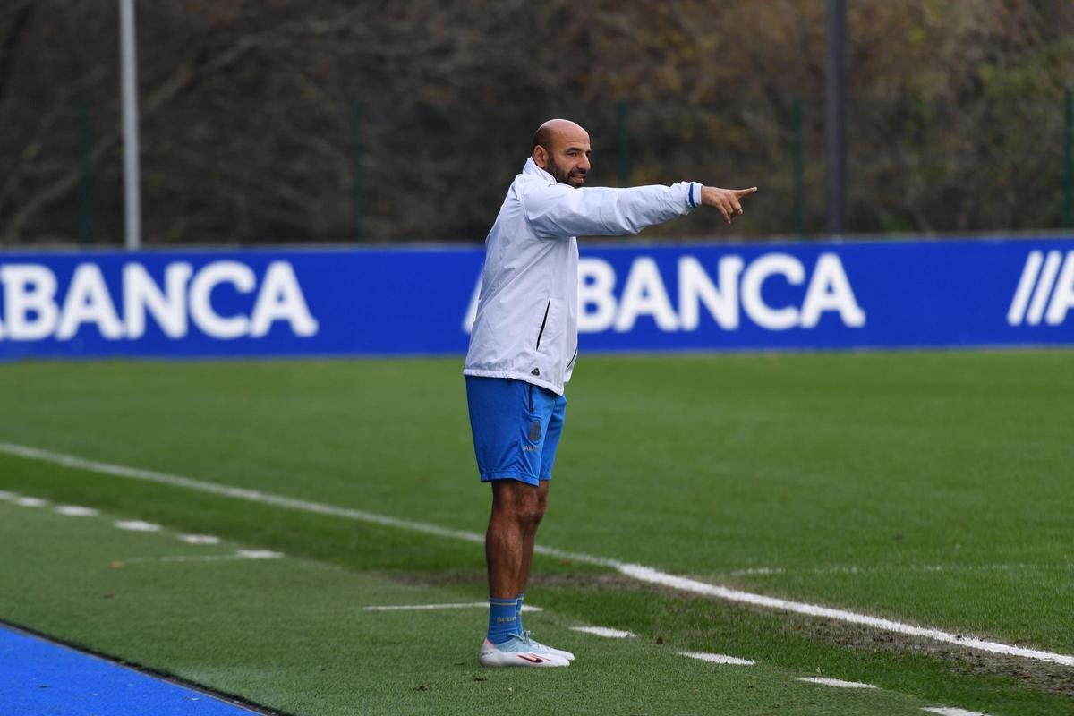 Manuel Pablo, durante un partido del Fabril esta temporada.