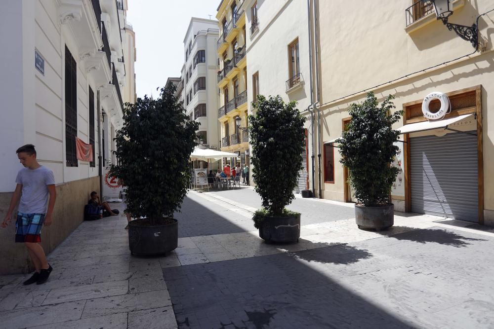 Colocan en València maceteros para evitar atentados terroristas