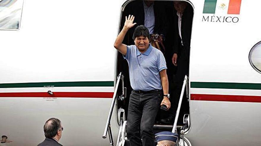 Evo Morales, a la seva arribada a Mèxic com a asilat.