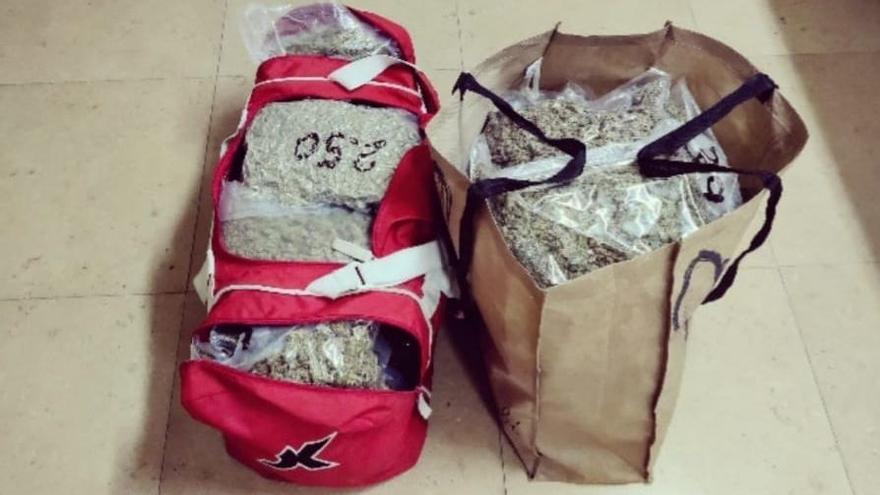 Las bolsas con marihuana.
