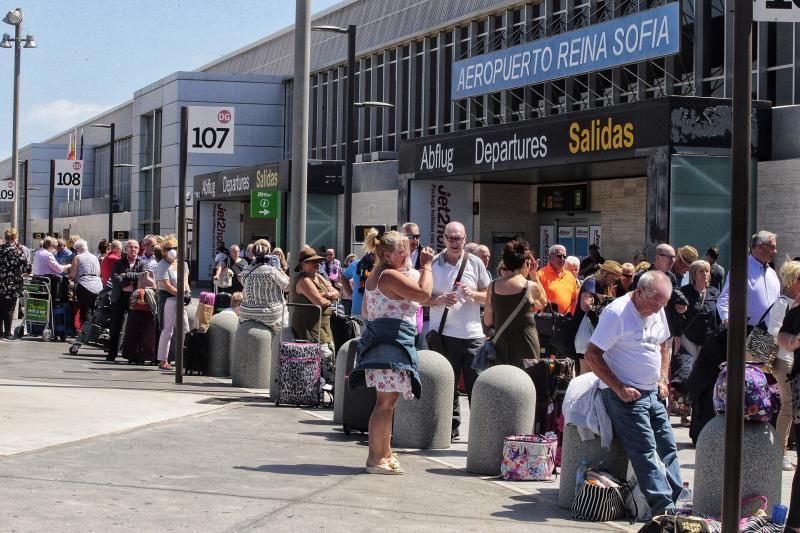 Situación en el aeropuerto de Tenerife Sur.