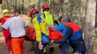 Rescatan en helicóptero a un ciclista accidentado en Borriol