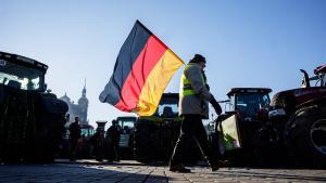 Protesta de los agricultores en la ciudad de Dresde