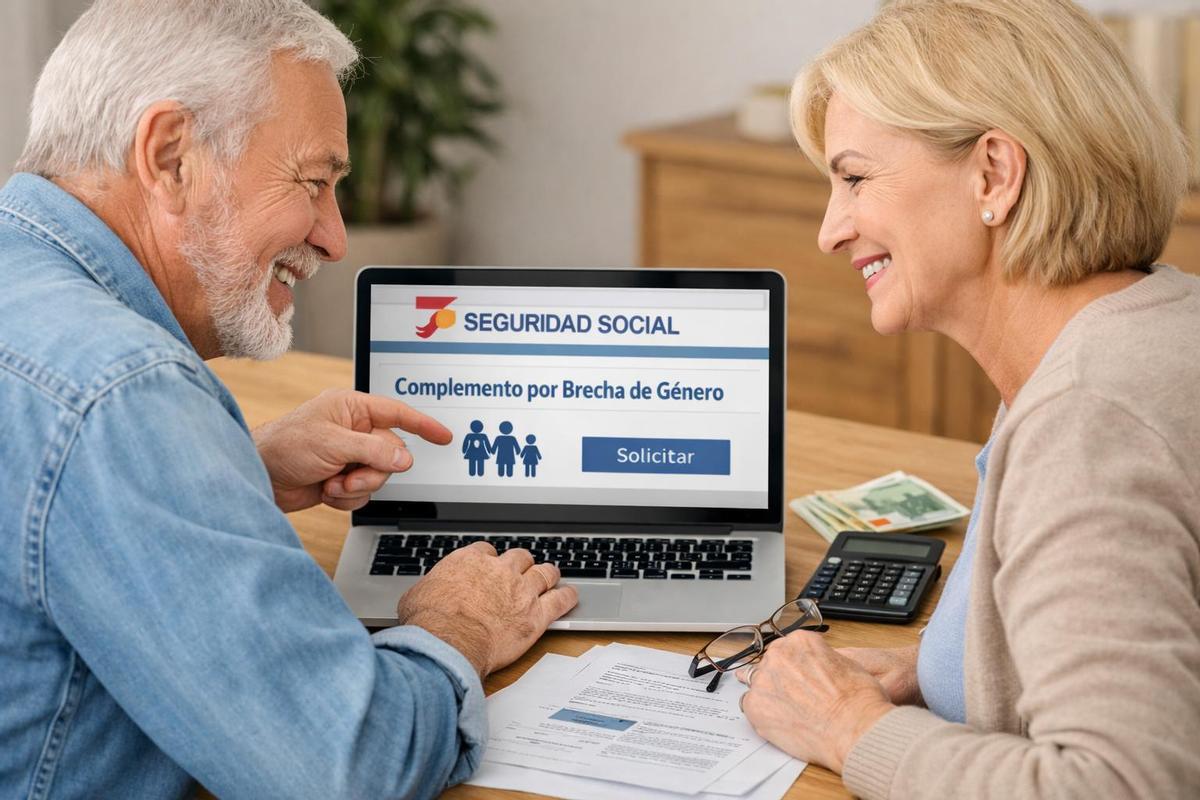 Pareja navegando en la Seguridad Social