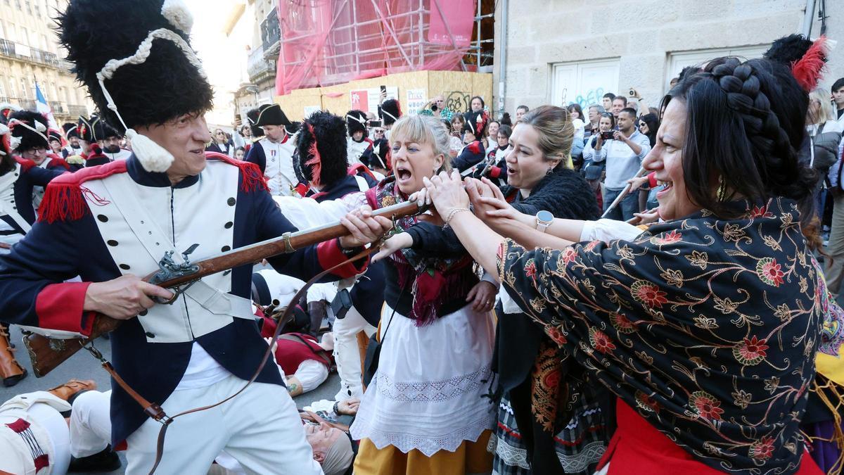 Un momento durante una de las representaciones de la Reconquista de Vigo 2025.