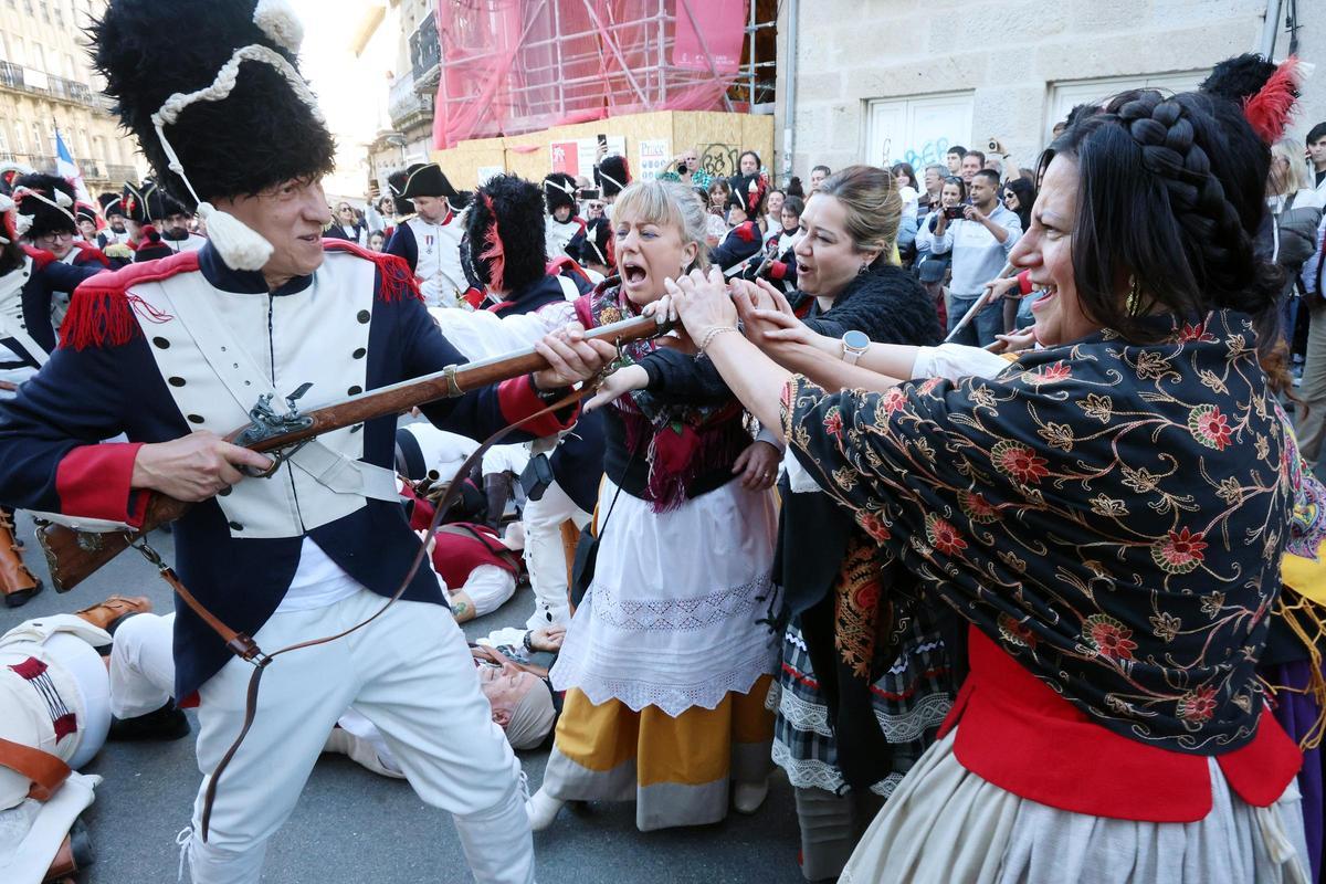Un momento durante una de las representaciones de la Reconquista de Vigo 2025.