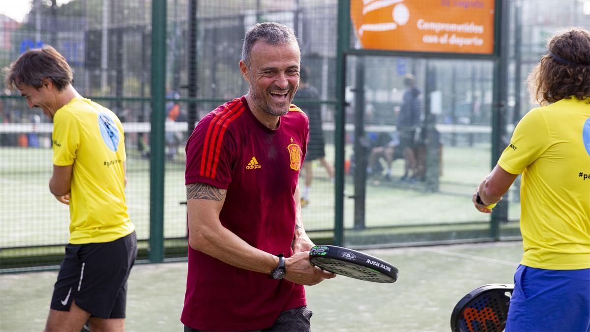 Luis Enrique participó en un acto benéfico de pádel contra el ELA