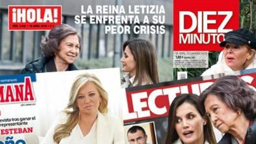 Las portadas de las revistas del corazón.