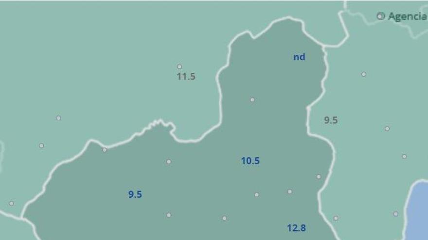 Los termómetros de la Región caen hasta valores que no se registran desde mayo