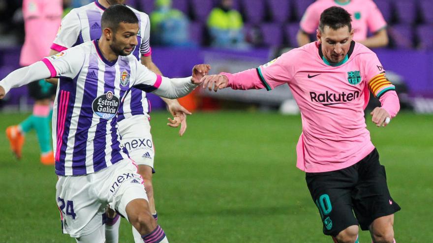 Leo Messi, en un partido de liga ante el Real Valladolid