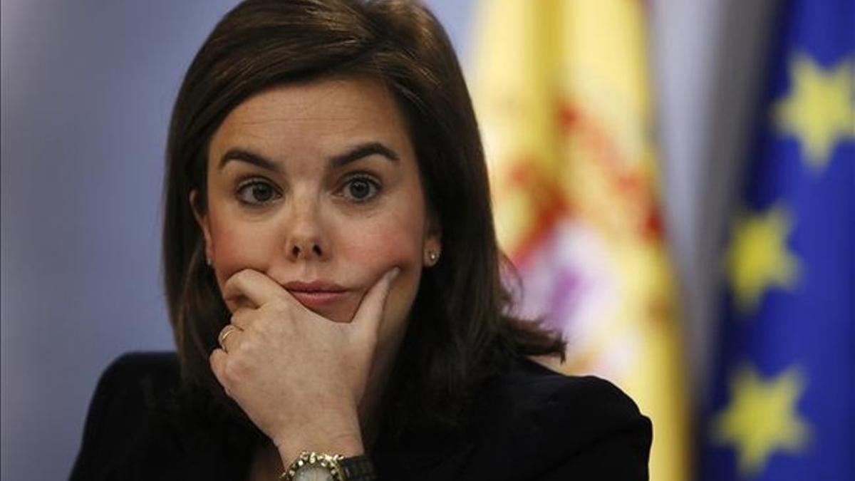 La vicepresidenta del Gobierno, Soraya Sáenz de Santamaría, en la Moncloa