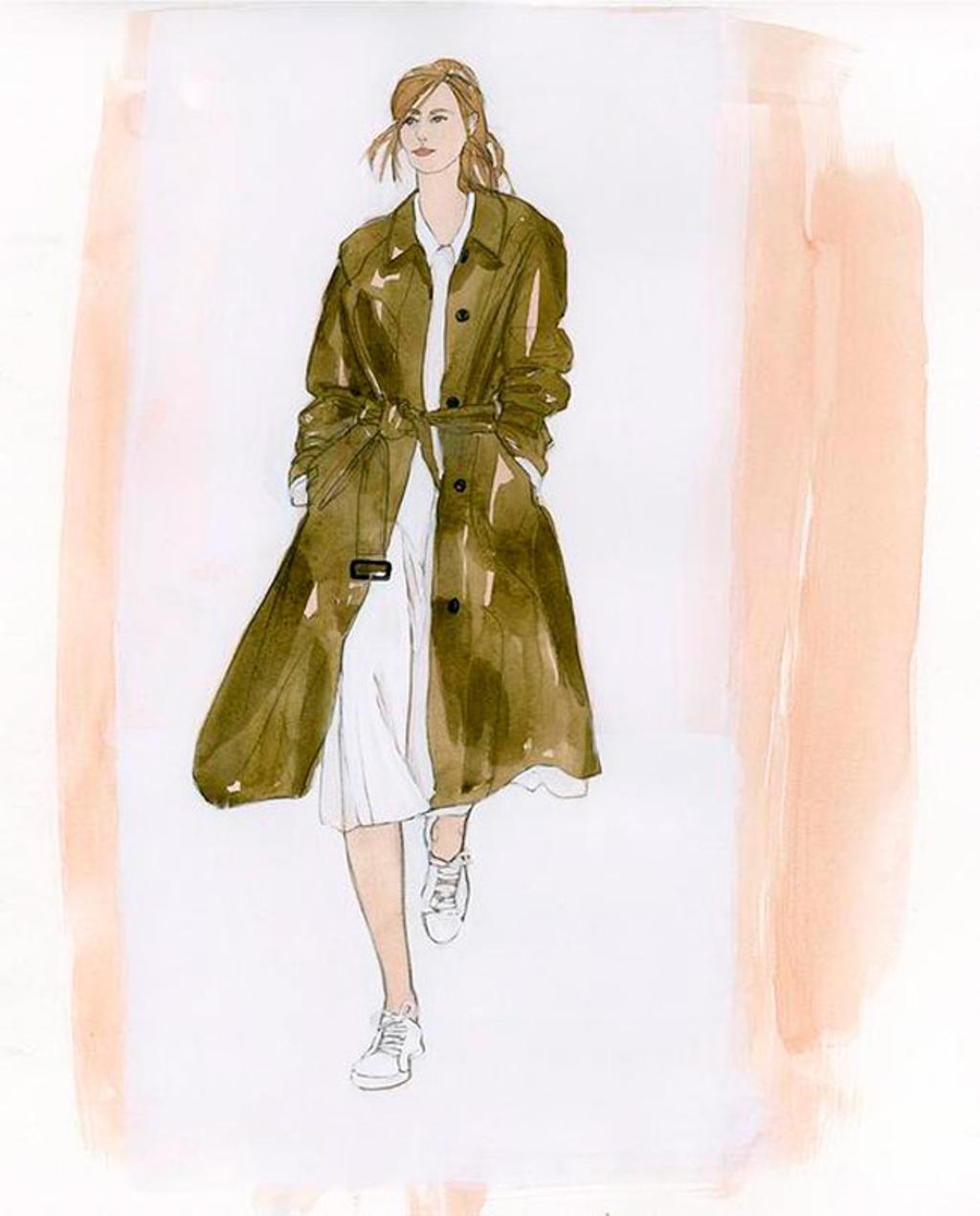 Trench coat ilustrado