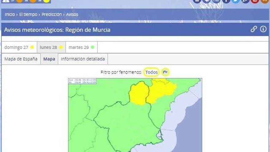 Alerta amarilla por fuertes vientos en el Altiplano