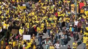 Manifestación de docentes catalanes en Tarragona